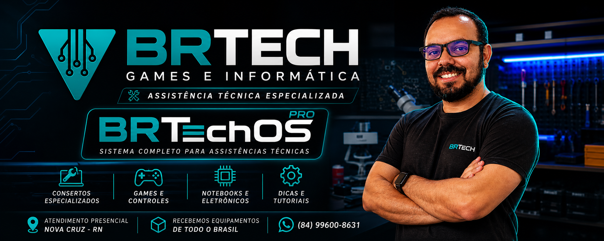 Bruno Messias, responsável pela BRTech Games e Informática